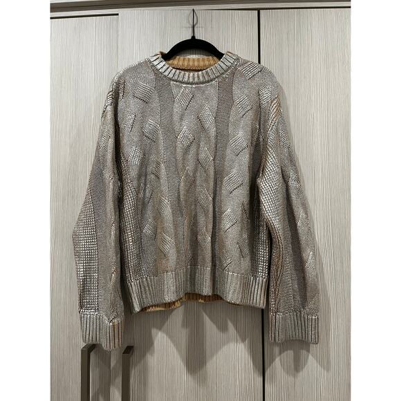 NEW PISTOLA Metallic Everly Sweater | Gilded Castle | 100% Cotton | Small - Picture 2 of 8